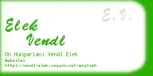 elek vendl business card